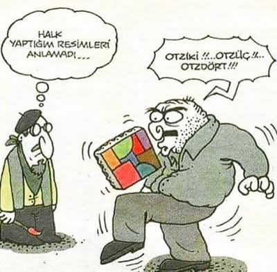 sanat sanat içindir anlayışı karikatürü